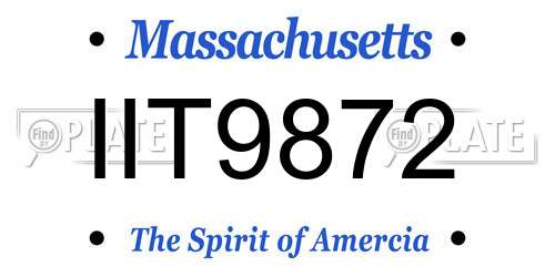 IIT9872 Massachusetts License Plate