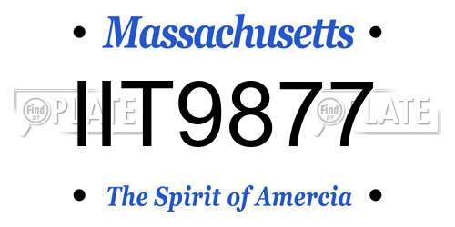 IIT9877 Massachusetts License Plate