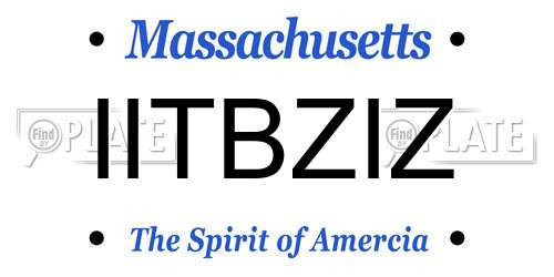 IITBZIZ Massachusetts License Plate