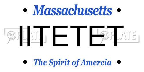 IITETET Massachusetts License Plate
