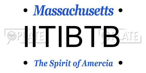 IITIBTB Massachusetts License Plate