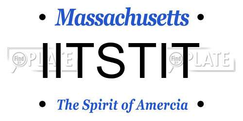 IITSTIT Massachusetts License Plate