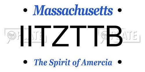 IITZTTB Massachusetts License Plate