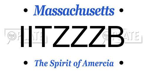 IITZZZB Massachusetts License Plate