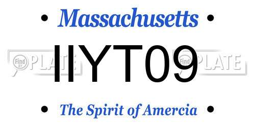 IIYT09 Massachusetts License Plate