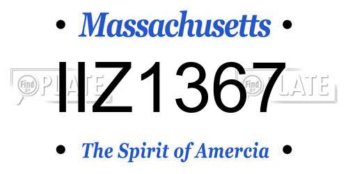 IIZ1367 Massachusetts License Plate