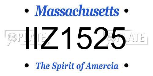 IIZ1525 Massachusetts License Plate