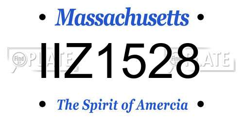 IIZ1528 Massachusetts License Plate