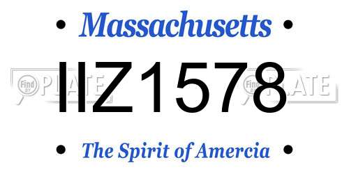 IIZ1578 Massachusetts License Plate
