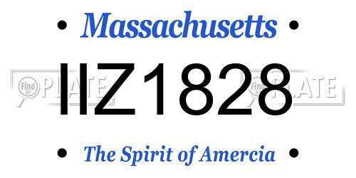 IIZ1828 Massachusetts License Plate