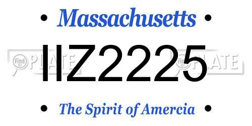 IIZ2225 Massachusetts License Plate