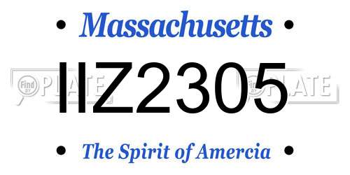 IIZ2305 Massachusetts License Plate