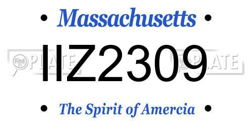 IIZ2309 Massachusetts License Plate