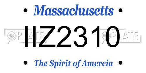 IIZ2310 Massachusetts License Plate