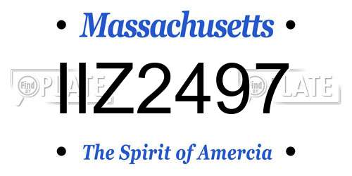 IIZ2497 Massachusetts License Plate