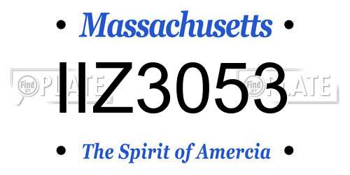 IIZ3053 Massachusetts License Plate