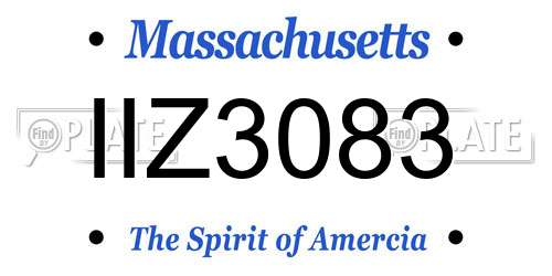 IIZ3083 Massachusetts License Plate