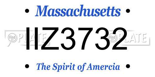 IIZ3732 Massachusetts License Plate