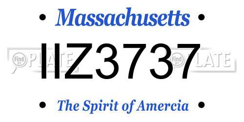 IIZ3737 Massachusetts License Plate