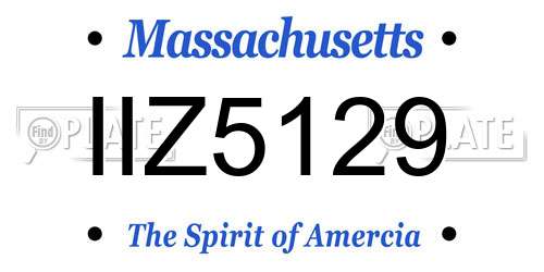 IIZ5129 Massachusetts License Plate
