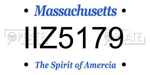 IIZ5179 Massachusetts License Plate
