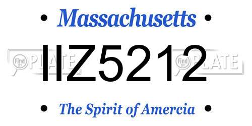 IIZ5212 Massachusetts License Plate