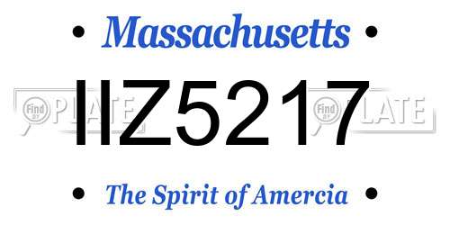 IIZ5217 Massachusetts License Plate