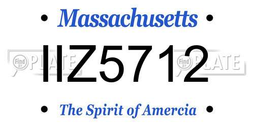 IIZ5712 Massachusetts License Plate