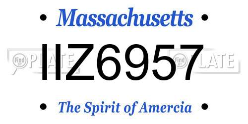 IIZ6957 Massachusetts License Plate