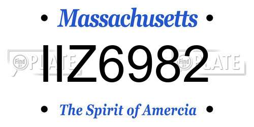 IIZ6982 Massachusetts License Plate
