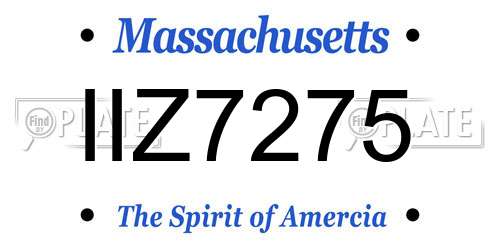 IIZ7275 Massachusetts License Plate