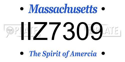 IIZ7309 Massachusetts License Plate