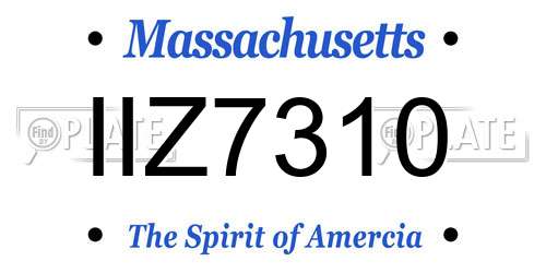 IIZ7310 Massachusetts License Plate