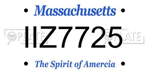 IIZ7725 Massachusetts License Plate
