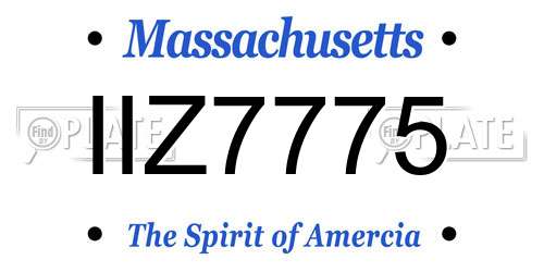IIZ7775 Massachusetts License Plate