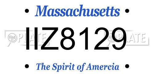 IIZ8129 Massachusetts License Plate