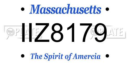 IIZ8179 Massachusetts License Plate