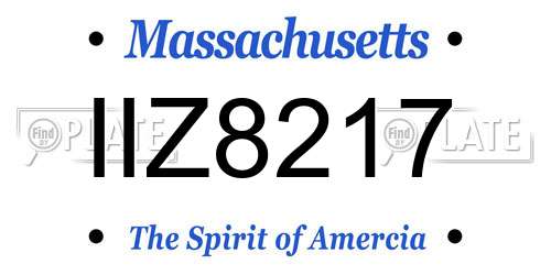 IIZ8217 Massachusetts License Plate