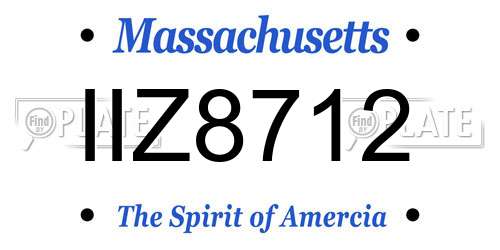 IIZ8712 Massachusetts License Plate