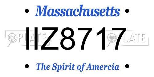 IIZ8717 Massachusetts License Plate