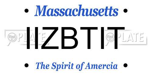 IIZBTIT Massachusetts License Plate