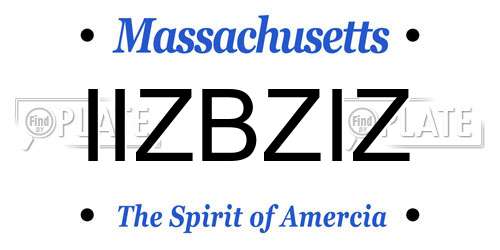 IIZBZIZ Massachusetts License Plate