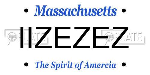 IIZEZEZ Massachusetts License Plate