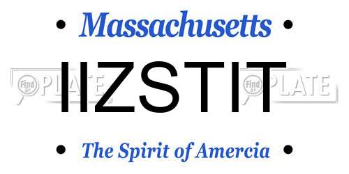 IIZSTIT Massachusetts License Plate
