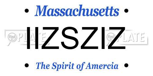 IIZSZIZ Massachusetts License Plate