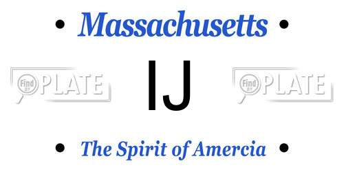 IJ Massachusetts License Plate