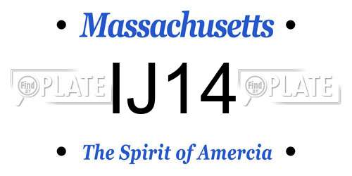 IJ14 Massachusetts License Plate