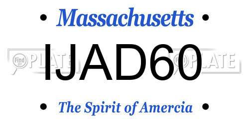 IJAD60 Massachusetts License Plate