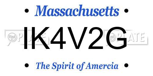 IK4V2G Massachusetts License Plate