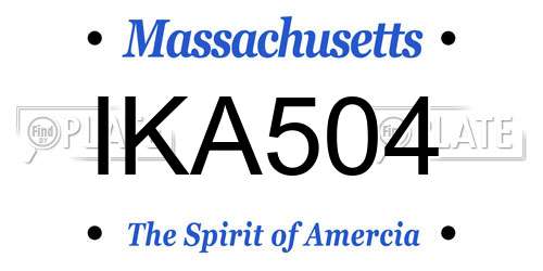 IKA504 Massachusetts License Plate